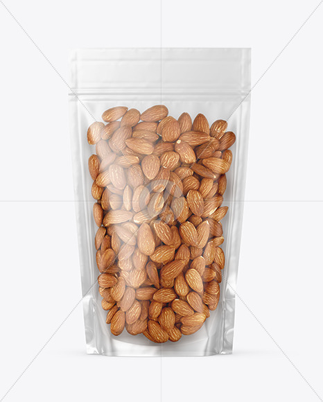 Glossy Stand up Pouch with Almonds Mockup PSD #3