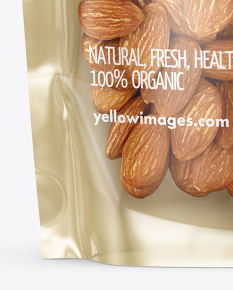Glossy Stand up Pouch with Almonds Mockup PSD #2