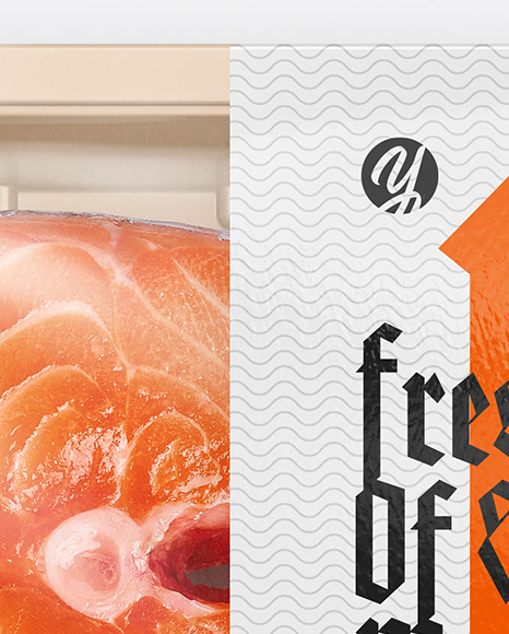 Plastic Tray With Salmon Steak Mockup PSD #5