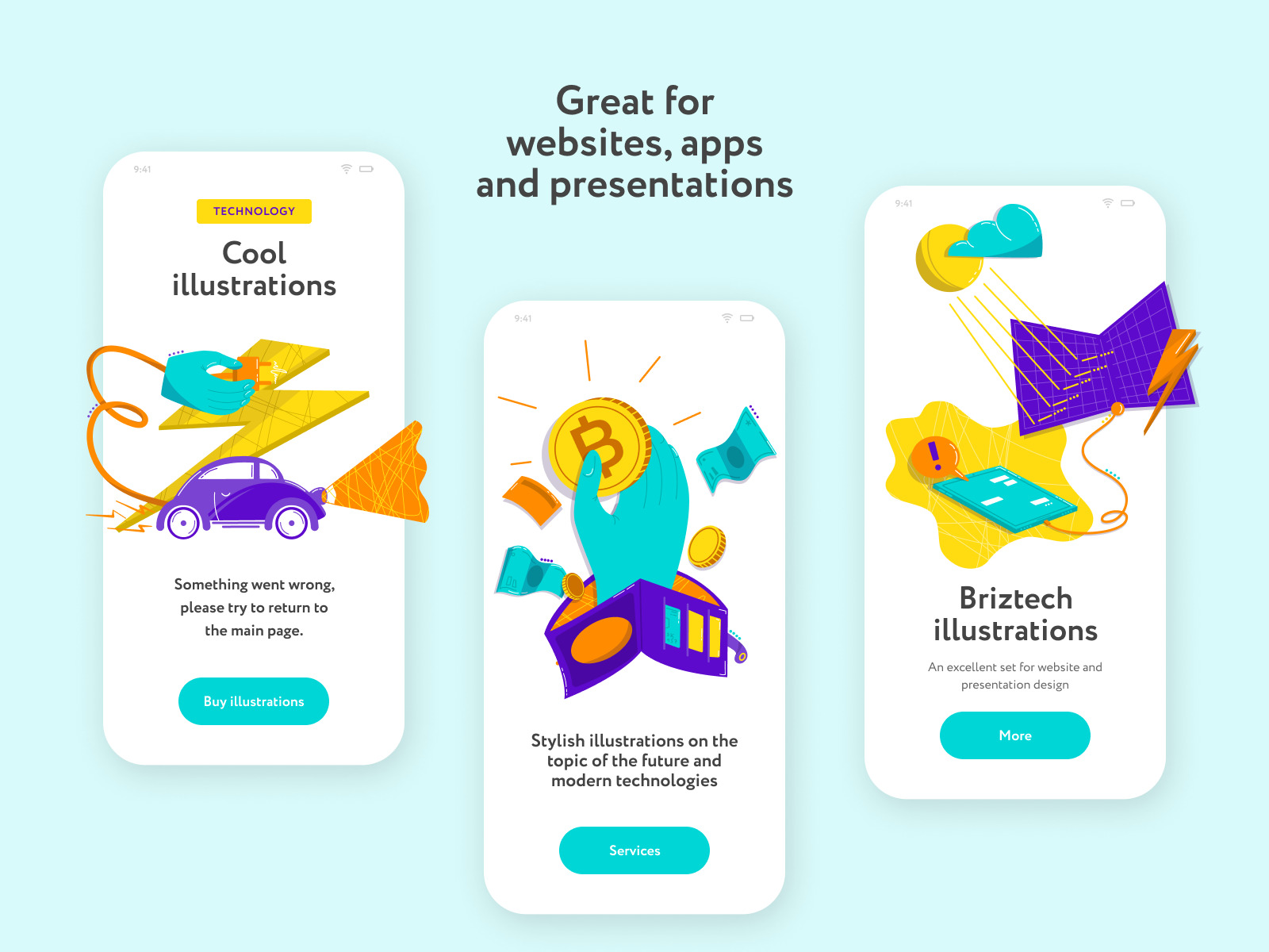 Briztech Illustrations on Yellow Images Creative Store