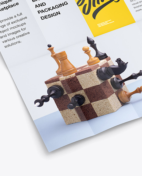 16 Panel Brochure Vertical Mockup PSD #2