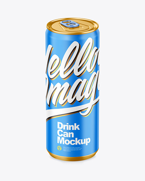330ml Metallic Drink Can w  Matte Finish Mockup PSD #2