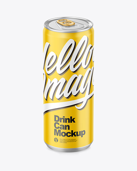 330ml Metallic Drink Can w/ Matte Finish Mockup - Free Download Images ...