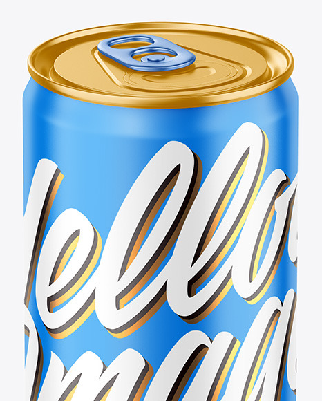 330ml Metallic Drink Can w  Matte Finish Mockup PSD #1