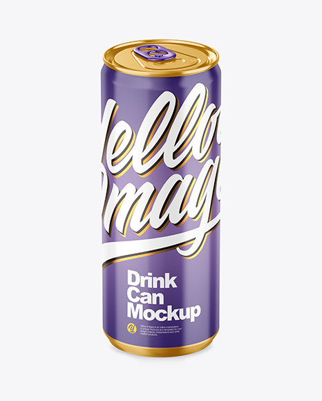 330ml Metallic Drink Can w  Glossy Finish Mockup PSD #2