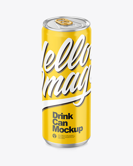 330ml Metallic Drink Can w/ Glossy Finish Mockup