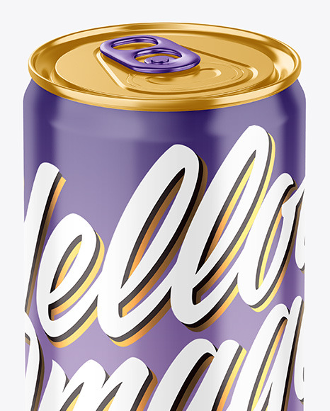 330ml Metallic Drink Can w  Glossy Finish Mockup PSD #1