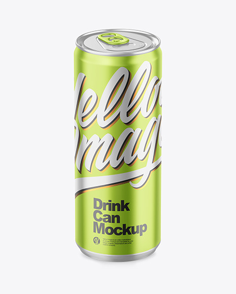 330ml Matte Metallic Drink Can Mockup