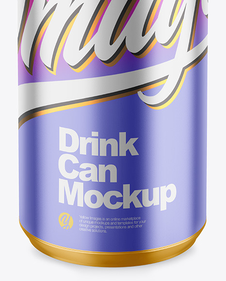 330ml Matte Metallic Drink Can Mockup PSD #6