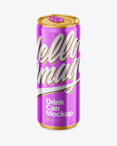 330ml Glossy Metallic Drink Can Mockup PSD #2