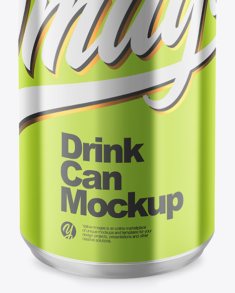 330ml Glossy Metallic Drink Can Mockup PSD #6