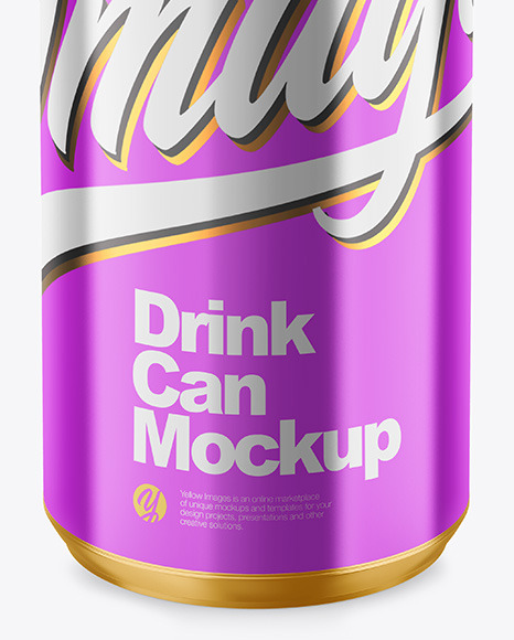 330ml Glossy Metallic Drink Can Mockup PSD #5