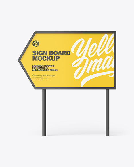 Glossy Advertising Sign Board Mockup