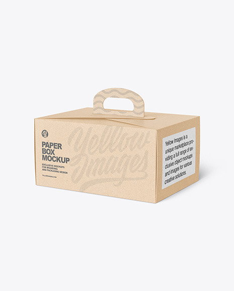 Kraft Paper Box Mockup PSD #2