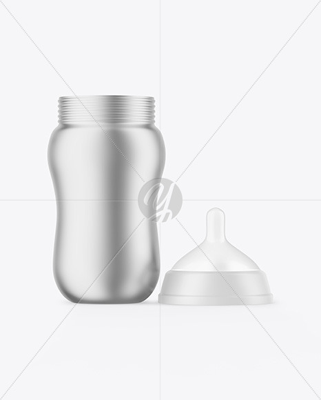 Matte Metallic Baby Bottle Mockup PSD #3