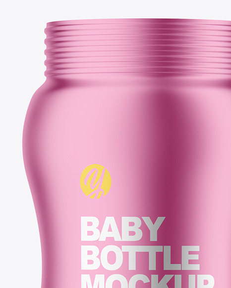 Matte Metallic Baby Bottle Mockup PSD #1