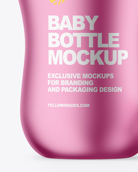 Matte Metallic Baby Bottle Mockup PSD #6