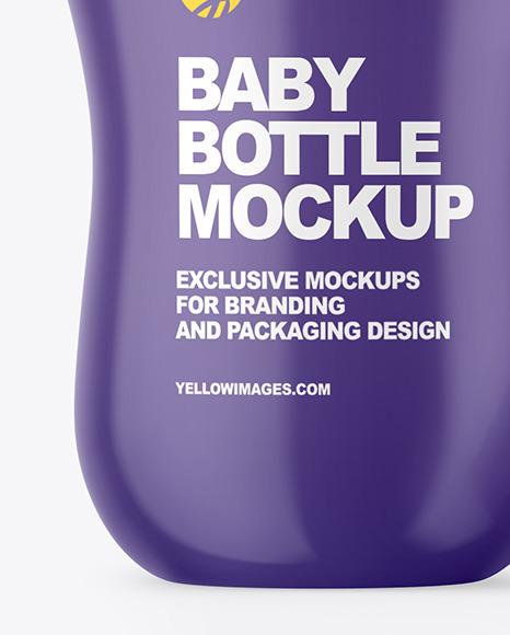 Glossy Baby Bottle with Opened Cap Mockup PSD #6