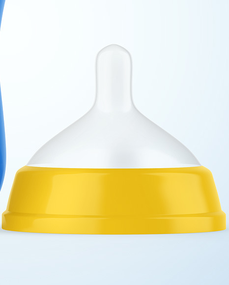 Glossy Baby Bottle with Opened Cap Mockup PSD #5