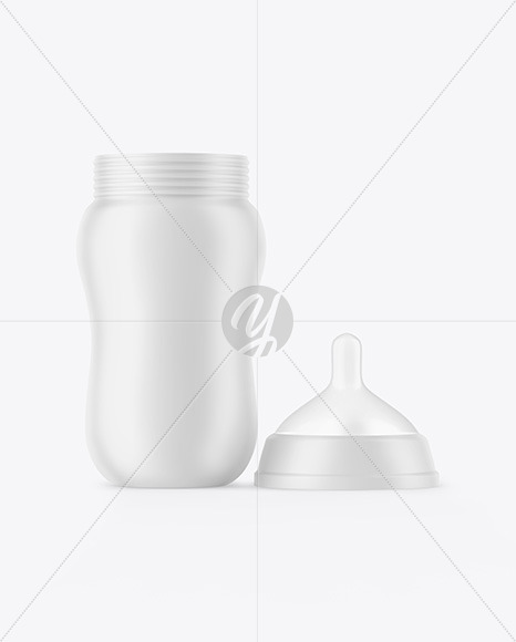Matte Baby Bottle with Opened Cap Mockup PSD #3