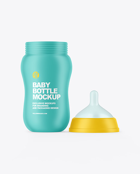 Matte Baby Bottle with Opened Cap Mockup PSD #2
