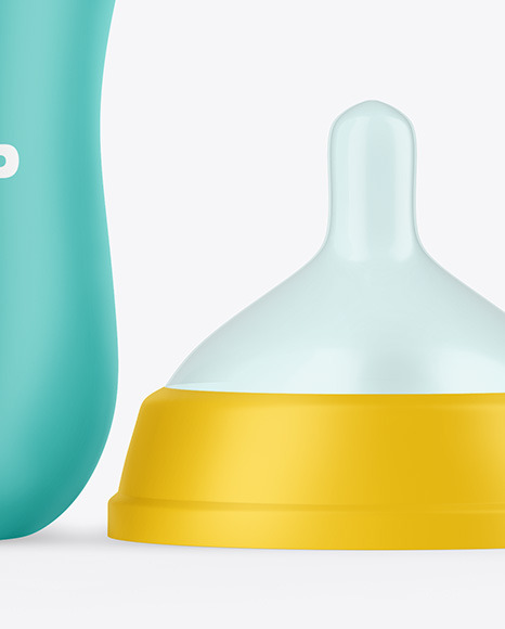 Matte Baby Bottle with Opened Cap Mockup PSD #7