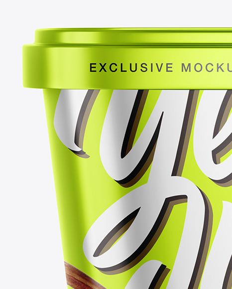 Metallic Ice Cream Cup Mockup PSD #2