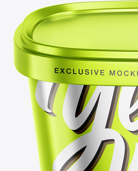 Metallic Ice Cream Cup Mockup PSD #2