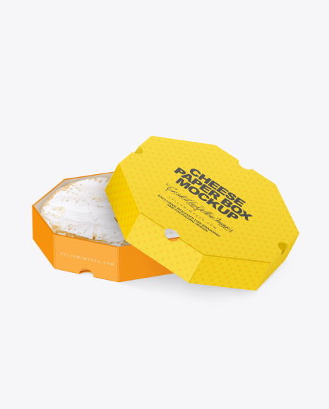 Cheese Paper Box Mockup PSD #2