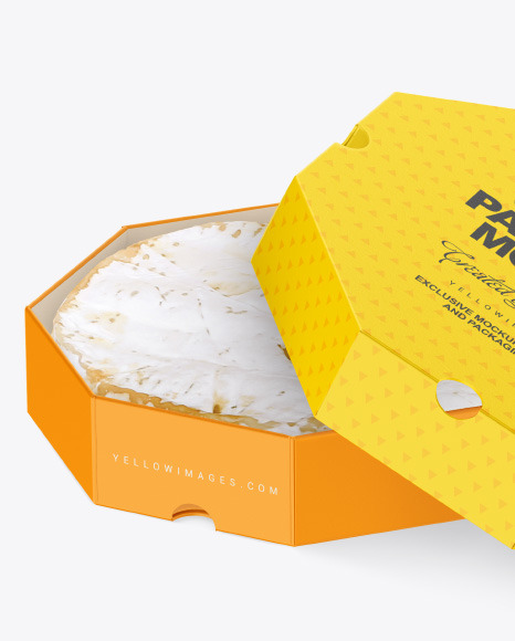 Cheese Paper Box Mockup PSD #3