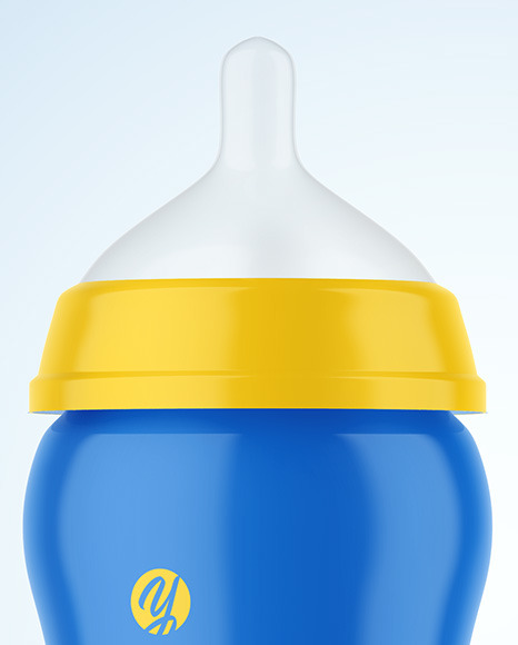 Glossy Baby Bottle with Opened Cap Mockup PSD #5