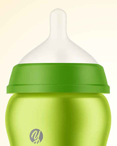 Matte Metallic Baby Bottle with Opened Cap Mockup PSD #5