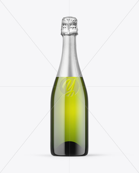 Green Glass Champagne Bottle Mockup alcohol 88612