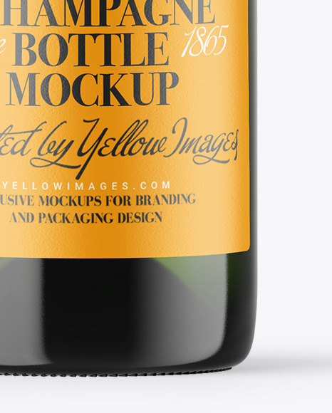 Green Glass Champagne Bottle Mockup champagne 88616