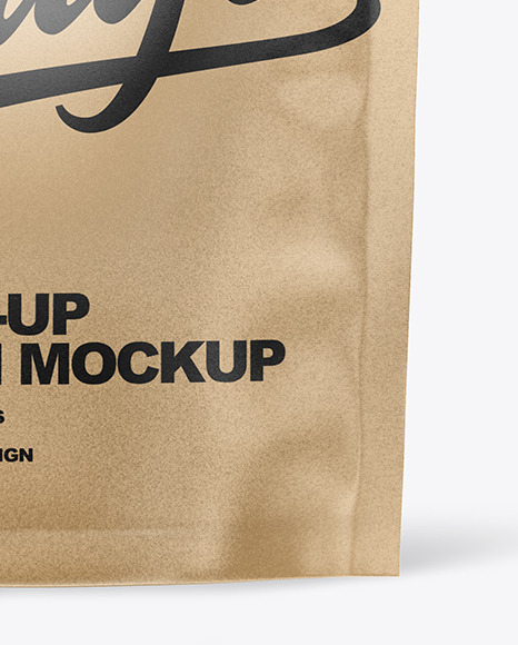 Kraft Stand Up Pouch W  Zipper Mockup PSD #1