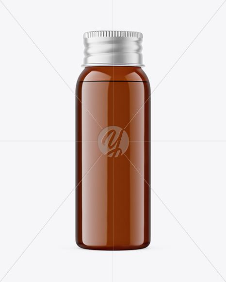 Amber Plastic Bottle Mockup PSD #3