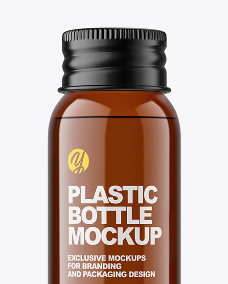 Amber Plastic Bottle Mockup PSD #2
