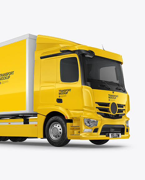 Box Truck Mockup - Half Side View