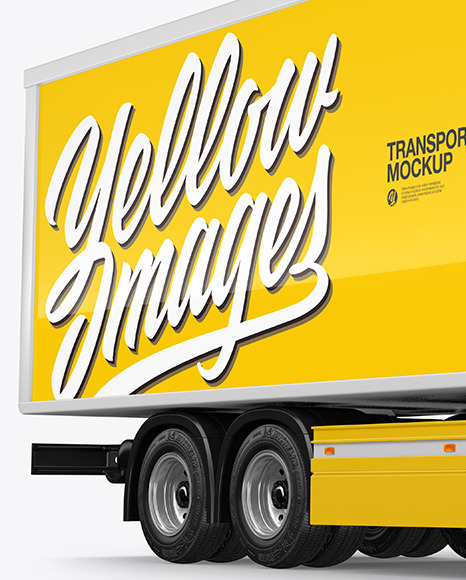 Box Truck Mockup   Half Side View PSD #1