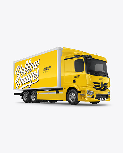 Box Truck Mockup   Half Side View PSD #7