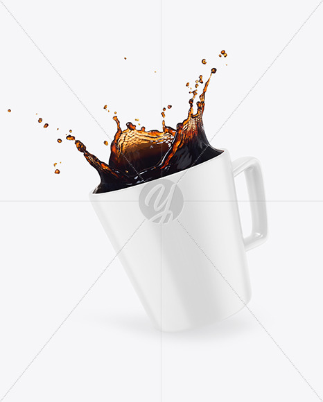 Matte Mug w  Coffee Splash Mockup PSD #1