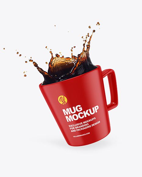 Matte Mug w  Coffee Splash Mockup PSD #2