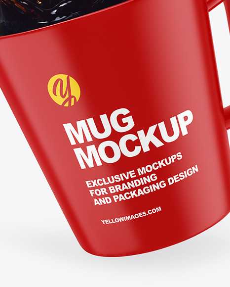 Matte Mug w  Coffee Splash Mockup PSD #4