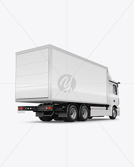Box Truck Mockup   Back Half Side View PSD #3