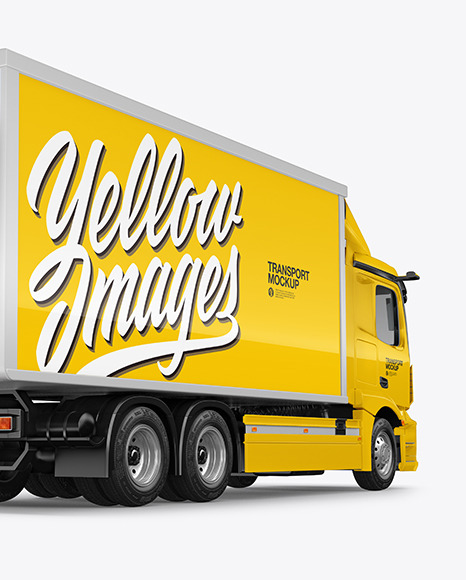 Box Truck Mockup - Back Half Side View