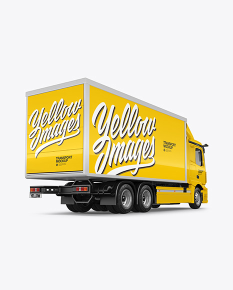 Box Truck Mockup   Back Half Side View PSD #7