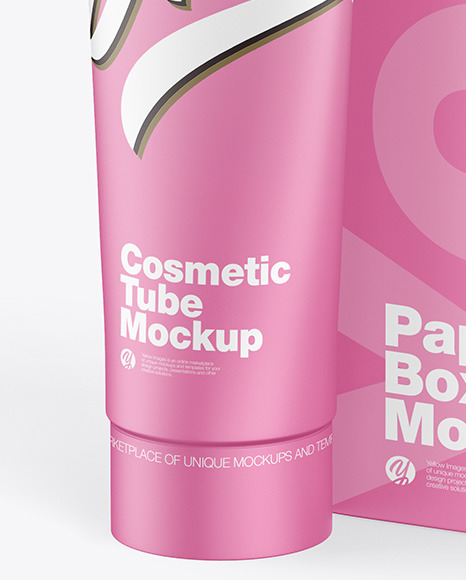 Matte Cosmetic Tube w  Box Mockup PSD #4