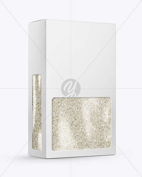 Paper Box with Rice Mockup PSD #3
