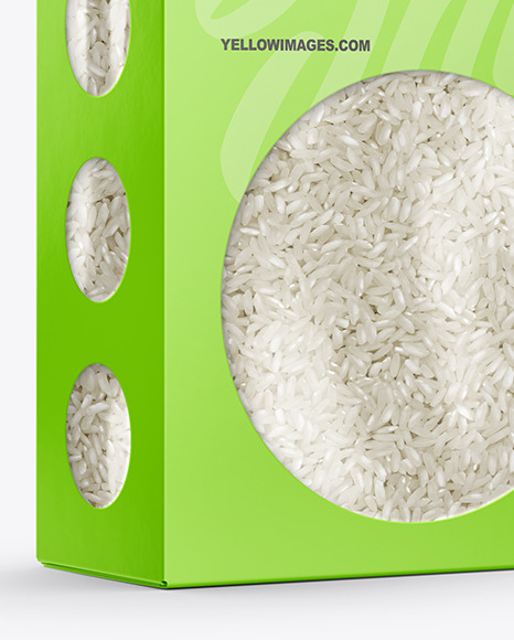 Paper Box with Rice Mockup PSD #1