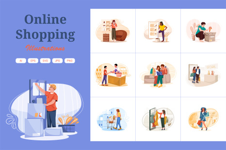 M339_Online Shopping Illustrations